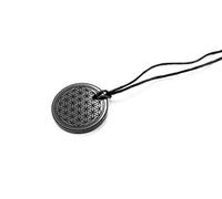 SN NATURSTEIN UG - Collana Shungite Forma Fiore della Vita | Pietra preziosa e curativa originaria della Carelia - Protezione Radiazioni Cellulare e EMF - Pietra 30 mm