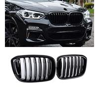 SNA Front Kidney Grille for 2018-2021 BMW X3 G01 2019-2021 X4 G02 (Single Slat ABS Gloss Black X3 Grill, X4 Grill)