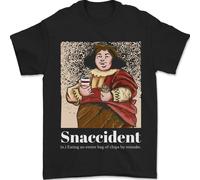 Snaccident Divertente Dieta Junk Food Perdita di Peso Uomo T-Shirt 100% Cotone