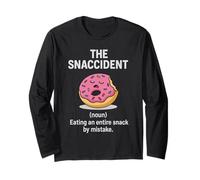 Snaccident Mangiare Un Intero Snack da Errore Donut Maglia a Manica