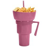 Snack and Drink Cup, Beverage Holder, 0.197 Inches, Travel Food Container with Leakproof Lid, Portable Container for Chips Candy Popcorn Juice Milk Tea Adults Kids Party Outdoor Use