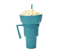 Snack and Drink Cup Combo - 7,48 x 6,69 x 11,4 in Reusable Spill Proof Dessert Container, Hygienic Cup Bowl with Straw, Travel Friendly Holder | Car Trip Bedside Sofà Feeding Accessory Portable Sto