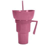 Snack and Drink Cup, Travel-Friendly Food Beverage Container, Stadium Tumbler, Leakproof Holder for Adults Chips Candy Popcorn Juice Tea Milk Dessert Outdoor Events or Parties, 4.72x11.42 inches