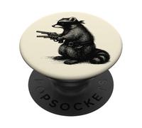 Snack Attack divertente Procione retrò PopSockets PopGrip Adesivo