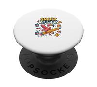 Snack Attack Funny Food Flamingo Bambini Bambini Back 2 Scuola PopSockets PopGrip Adesivo
