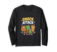 Snack Attack Funny Food Flamingo Bambini Bambini Shark School Maglia a Manica