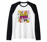 Snack Attack Funny Food Flamingo Bambini Bambini Shark School Maglia con Maniche Raglan