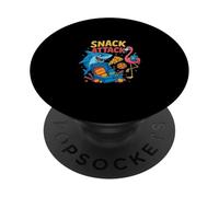 Snack Attack Funny Food Flamingo Bambini Bambini Shark School PopSockets PopGrip Adesivo