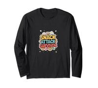 Snack Attack Survivor Divertente Amante Cibo Umorismo Maglia a Manica