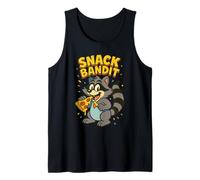 Snack Bandit Raccoon Mangiare Pizza Retro 90`s Cartoon Style Canotta