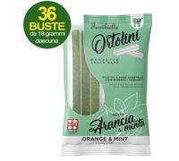 Snack Barrette per cani Ortolotti gusto arancia e menta 36 mini pack da 2 pezzi