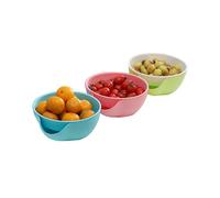 Snack Bowl with Shell Holder, Double Dish Organizer for Nuts, Fruits & Snacks, Removable & Dishwasher Safe Design