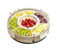 Snack Box 360 Rotating Airtight Compartment Trays, Rotatable Storage Platter Serving Tray Fruit Cookie Nut Home Freezer Outdoor Picnic Camping Travel Food Organizer | Perfectl For Kitchen Organization