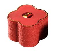 Snack Box a 3 livelli, contenitore per archiviazione per caramelle ricoperte di cuoio PU con coperchio, vassoio di servizio compartimentato per il soggiorno tavolino