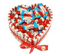 Snack Box Kinder Confezione Cuore 75PZ mini assortiti Selezione Bueno Cereali Barrette Cioccolato al Latte Dolci idee Regalo Compleanno San Valentino Pasqua Natale