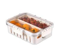 Snack Box - Multi Section Serving Box, Portable Food Divider Container, Compact Charcuterie Style Tray, Reusable Meal Storage Case For Pantry Work Picnic Camping Travel Office School Refrigerator