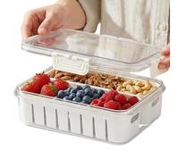 Snack Box - Portable Charcuterie Container | Divided Serving Tray | Airtight Food Storage | For Pantry Work Picnic Camping Travel Office School Refrigerator