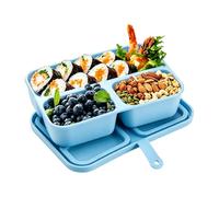 Snack Boxes for Travel -Silicone Sauce Container with Lid 3 Compartments