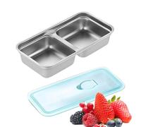 Snack Container - Reusable Snacks Pack Containers | Snacks Pack Container With Lids | Double Compartment Snack Contaîner | Divided Snâck Côntainers | Condiment Côntainers | Dishwasher Safe Snâck Box