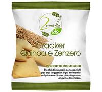 Snack Cracker Quinoa e Zenzero 30 g, con glutine, con olio di semi di girasole, 24 pacchetti, snack bio, merenda biologica, aperitivo, cracker salati