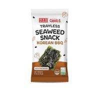 Snack di alghe arrostite senza guscio Choi's 1 - Gusto BBQ, confezione da 20 (4 g ciascuno) | Fogli di alghe nori senza guscio ed ecocompatibili - snack affumicato e saporito, senza glutine, vegano