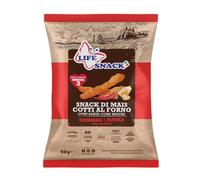 SNACK DI MAIS BASTONCINI AL FORMAGGIO E PAPRIKA "LIFE SNACK" PACCHETTO DA 50gr, CONFEZIONE CONTENENTE 20 PACCHETTI