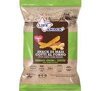 SNACK DI MAIS BASTONCINI AL FORMAGGIO ZENZERO E CURCUMA "LIFE SNACK" PACCHETTO DA 20g, CONFEZIONE CONTENENTE 8 PACCHETTI