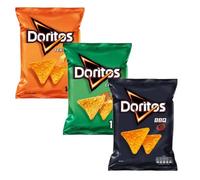 Snack di Mais Doritos | 3 Buste Assortite da 140g | Tex Mex - Sweet Chilli - BBQ (420g Totali)