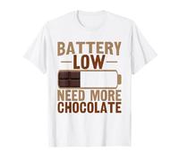 Snack Dolce Divertente Cioccolato a Batteria per Uomo e Donna Maglietta