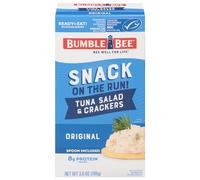 Snack On The Run - Kit per insalata di tonno con cracker, pronto da mangiare, cucchiaio incluso, tonno pescato selvatico, snack proteico stabile e comodo, 99,2 g