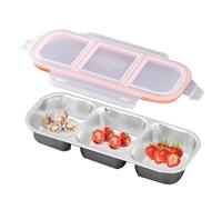 Snack Pack, Fruit Containers, 10.31x4.06x1.57in Stackable Design, Reusable Material, Silicone Sealed for Meal Prep, Take Out Condiments, Food Storage, Lunch Organization, Travel Snacks