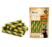 Snack per cani - Bastoncini per cani - Hapki Bastoncino con pollo & spinaci - Ricco di vitamine - 85 g - Flamingo
