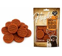 Snack per cani - Bastoncini per cani - Hapki Mini Burger con pollo - Senza glutine - 85 g - Flamingo