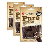 snack per cani - bastoncini per cani - hapki pure chips - cavallo - ipoallergenico - 85g (Confezione da 3)