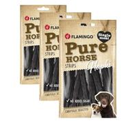 snack per cani - bastoncini per cani - hapki pure strips - cavallo - ipoallergenico - 85g (Confezione da 3)