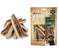 Snack per cani - Bastoncini per cani - Hapki Strisce di sushi con coniglio & pesce - Senza cereali - 85 g - Flamingo