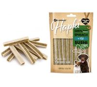 Snack per cani - Bastoncini per cani - Hapki Strisce di sushi con spinaci & pesce - Senza cereali - 85 g - Flamingo