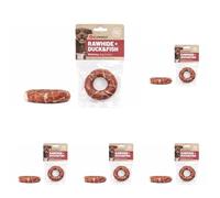 snack per cani - bastoncini per cani - R'Hide anello con anatra e merluzzo - 45 g - Ø 7 cm - senza glutine - senza cereali - senza zuccheri aggiunti (Confezione da 5)