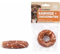 snack per cani - bastoncini per cani - R'Hide anello con pollo e merluzzo - 45 g - Ø 7 cm - senza glutine - senza cereali - senza zuccheri aggiunti (Confezione da 5)