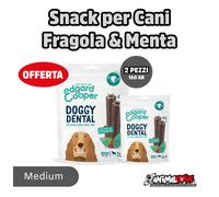 Snack per Cani Edgard & Cooper Doggy Dental Fragola, Cocco e Menta 160GR - 2PZ