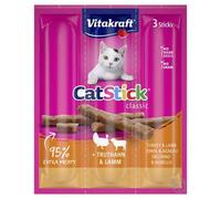 SNACK PER GATTI 'CAT-STICK' VITAKRAFT 18 gr, Gusto tacchino e agnello - Conf. 3