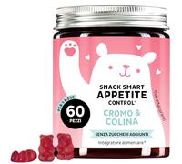 Snack Smart - Caramelle Gommose Controllo dell'Appetito - Multivitaminico, Con Cromo Picolinato e Colina - Senza Zuccheri Aggiunti, Vegano - 60 pezzi (1mese) - Bears with Benefits