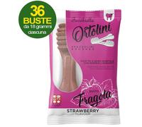 Snack Spazzolini per cani Ortolotti gusto fragola 36 mini pack da 2 pezzi ciascu