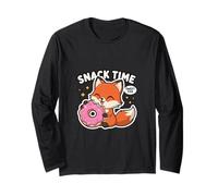 Snack Time, Ciambella con Volpe Dolce, Motivo Kawaii Maglia a Manica