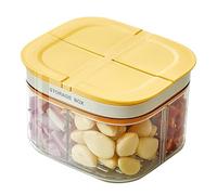 Snackle Box Container - Divided Storage Tray Lid Organizer, Refrigerator Food Sorting Box, Multicompartment Serving Accessory | Vegetable Garlic Nuts Onions Ginger Kitchen Fresh Storage Solution