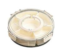 Snackle Box Container - Leakproof Lid Platters, Airtight Silicone Seal Snack Trays, Removable Compartments Serving Dish, Rotating Charcuterie Fruit Organizer - For Family Picnic And Road Trips