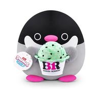 Snackle Serie 2 Snackle da 20 cm di ZURU, peluche batuffoloso, coccoloso e schiacciabile da 20 cm con accessorio snack, Penguin (Baskin Robbin)