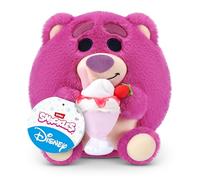 Snackles Disney 8-inch Plush (Lotso & Strawberry Smoothie) by ZURU - Peluche ultra-morbido con accessorio snack, peluche collezionabile per bambini, adolescenti e fan Disney
