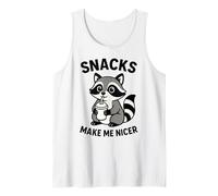 Snacks Make Me Nicer Cute Raccoon Divertente Foodie Mangiare Chef Canotta