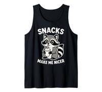Snacks Make Me Nicer Cute Raccoon Divertente Foodie Mangiare Chef Canotta